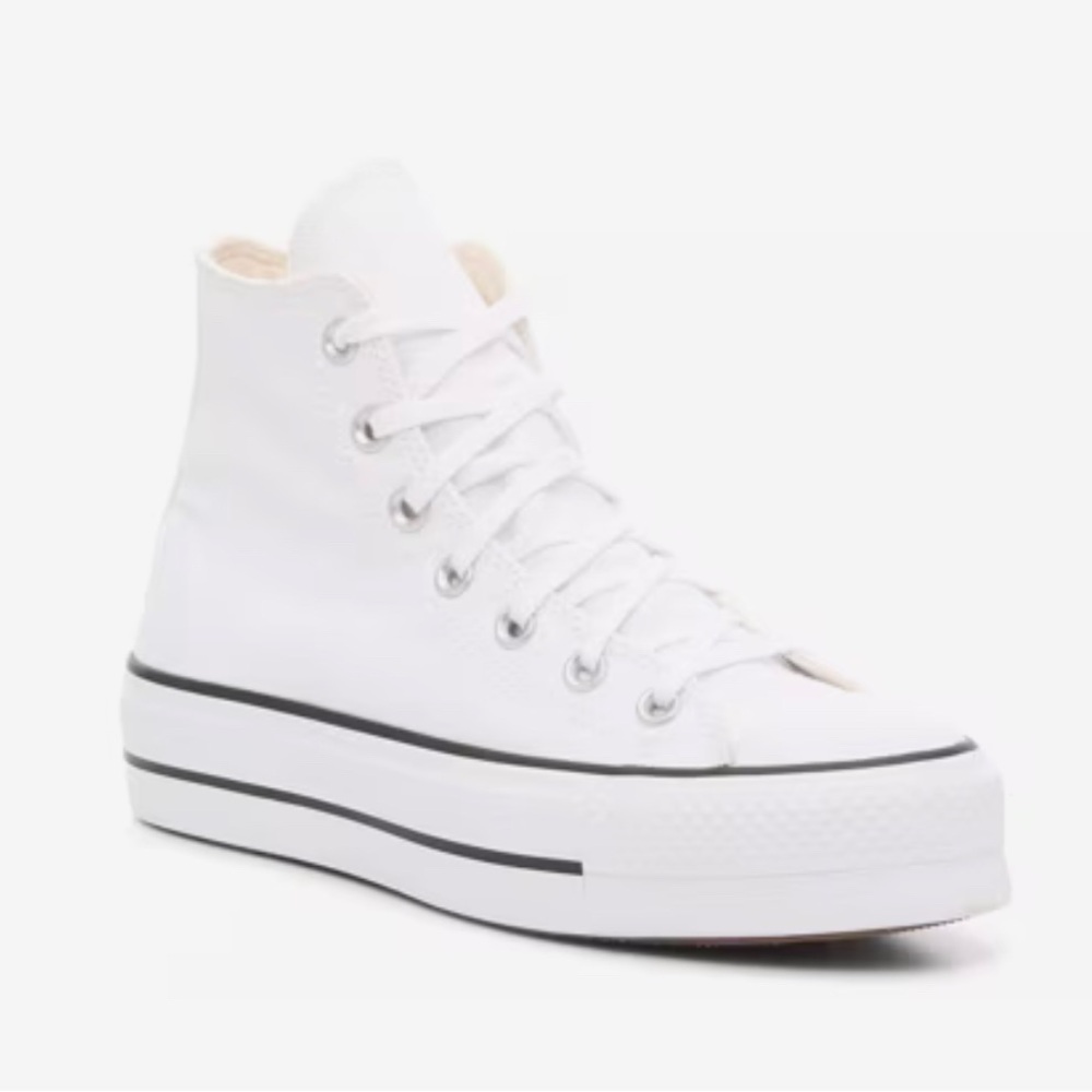 Converse Women's White High-Top, Platform Sneakers